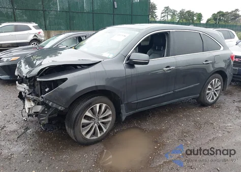2016 Acura Mdx Technology из США, поврежденный, VIN 5FRYD4H41GB040524